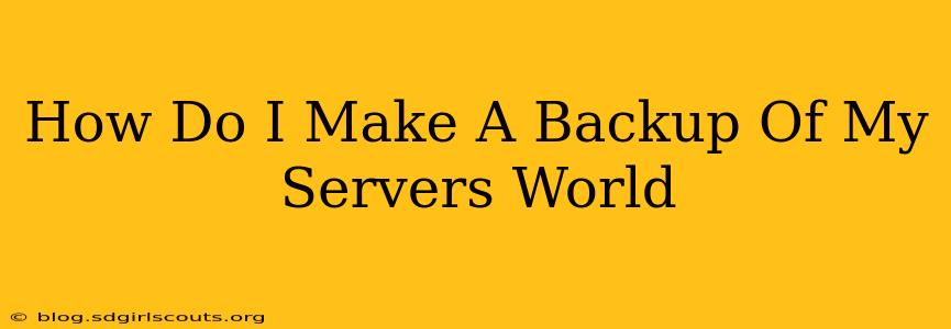 How Do I Make A Backup Of My Servers World