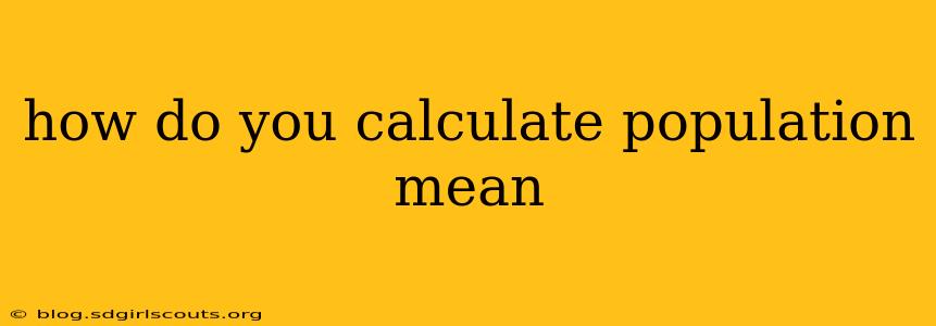 how do you calculate population mean