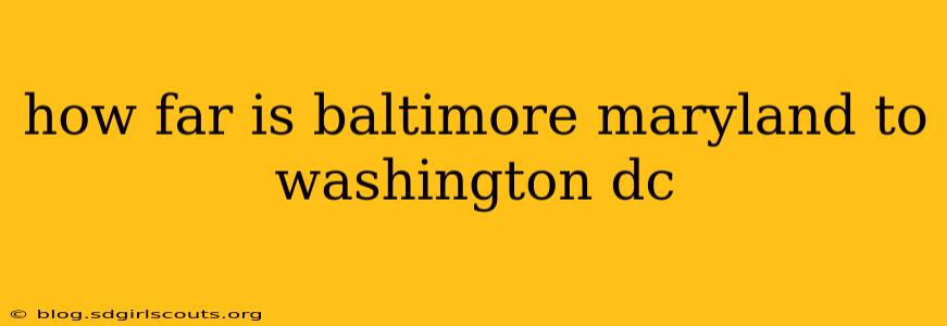 how far is baltimore maryland to washington dc