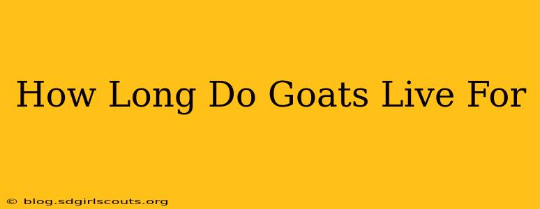 How Long Do Goats Live For