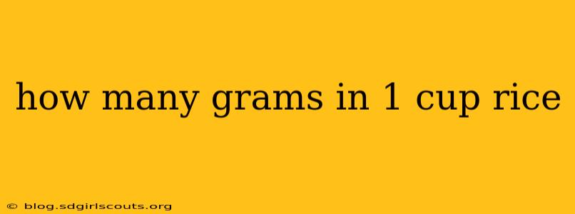 how many grams in 1 cup rice