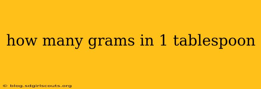 how many grams in 1 tablespoon
