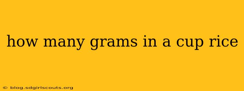 how many grams in a cup rice