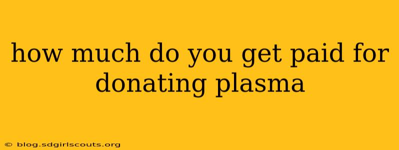how much do you get paid for donating plasma