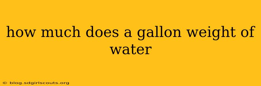 how much does a gallon weight of water