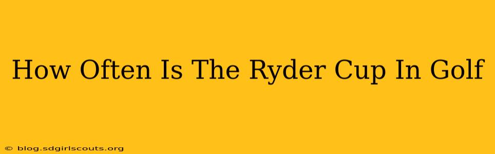How Often Is The Ryder Cup In Golf