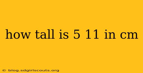 how tall is 5 11 in cm