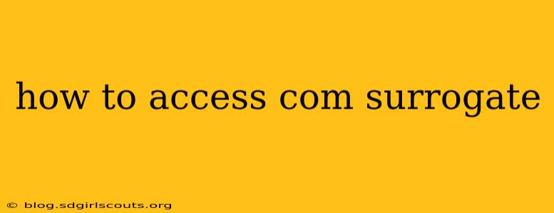 how to access com surrogate