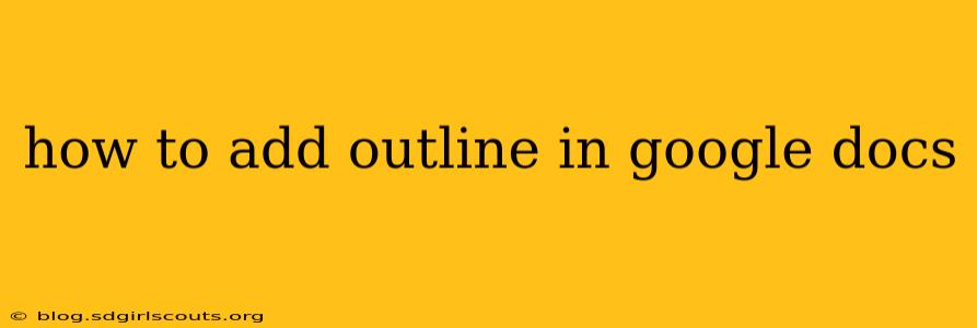 how to add outline in google docs