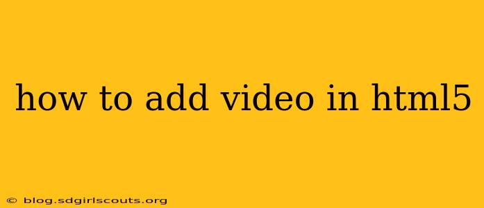 how to add video in html5
