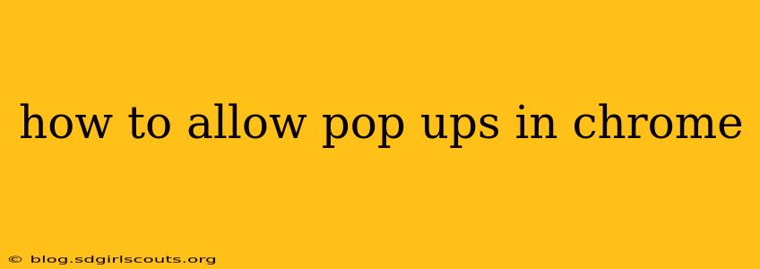 how to allow pop ups in chrome