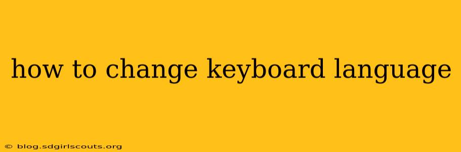 how to change keyboard language