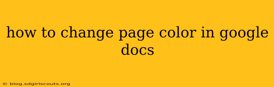 how to change page color in google docs