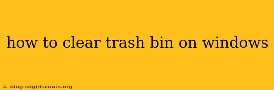 how to clear trash bin on windows