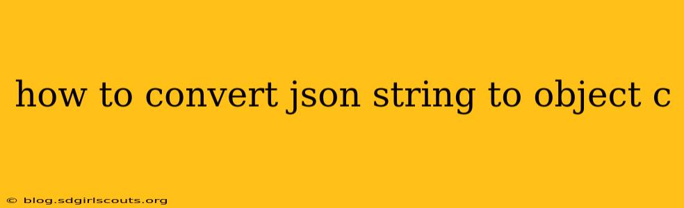 how to convert json string to object c