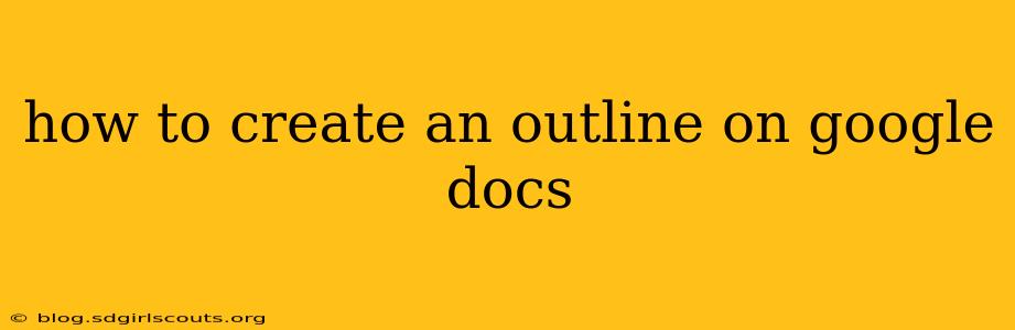 how to create an outline on google docs