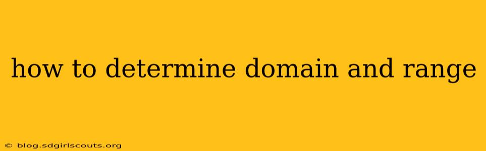 how to determine domain and range