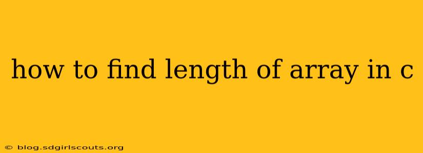 how to find length of array in c