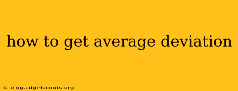 how to get average deviation