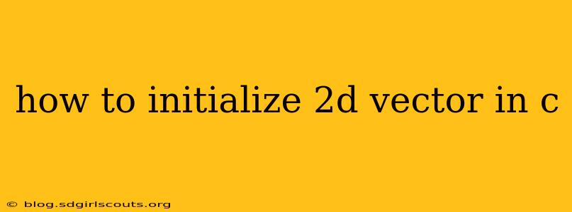 how to initialize 2d vector in c