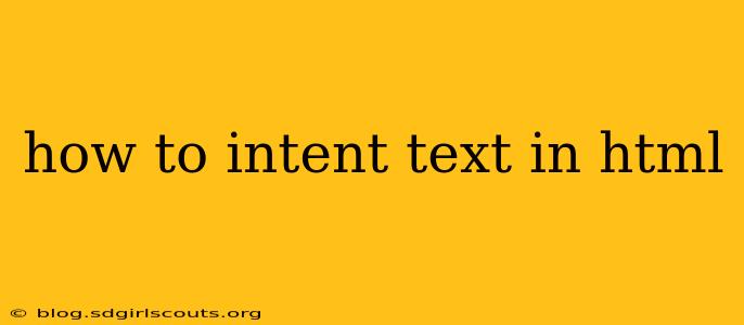 how to intent text in html