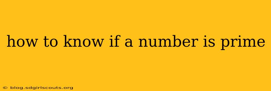 how to know if a number is prime