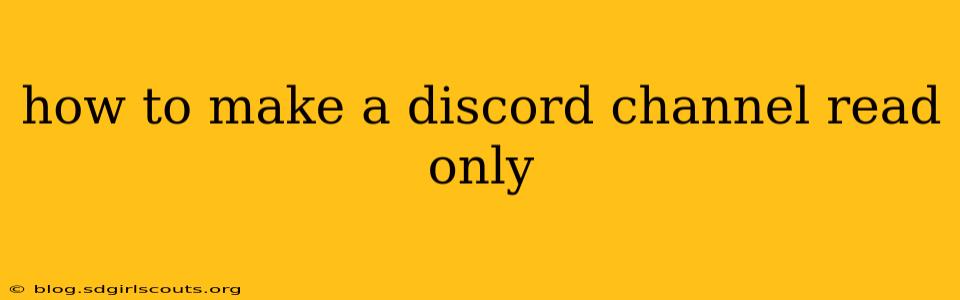 how to make a discord channel read only