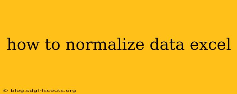 how to normalize data excel