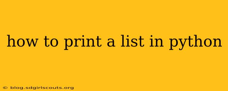 how to print a list in python