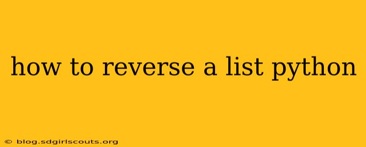 how to reverse a list python