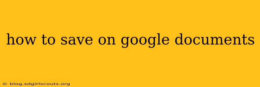 how to save on google documents
