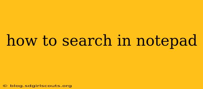 how to search in notepad