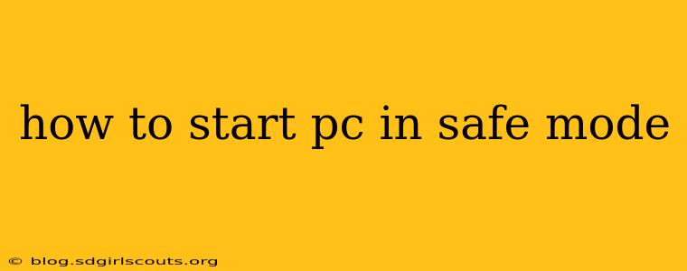 how to start pc in safe mode