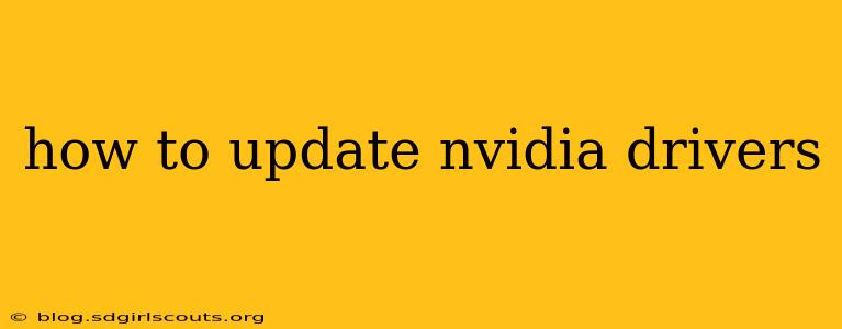 how to update nvidia drivers