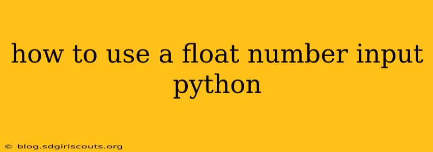how to use a float number input python
