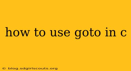 how to use goto in c