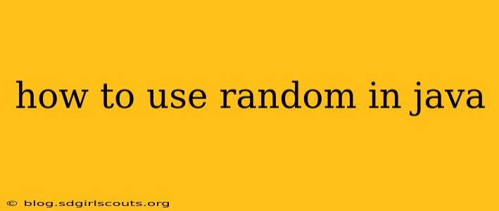 how to use random in java