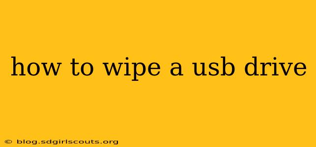 how to wipe a usb drive