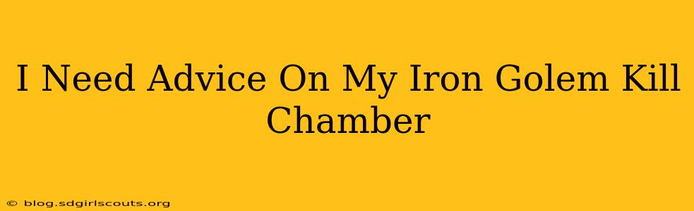I Need Advice On My Iron Golem Kill Chamber