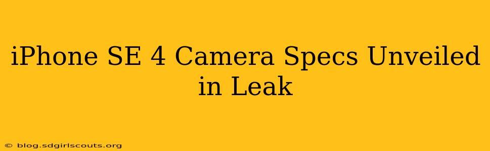 iPhone SE 4 Camera Specs Unveiled in Leak