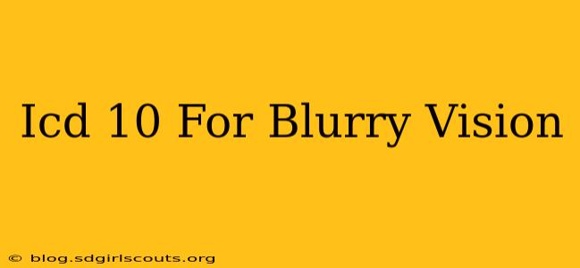 Icd 10 For Blurry Vision