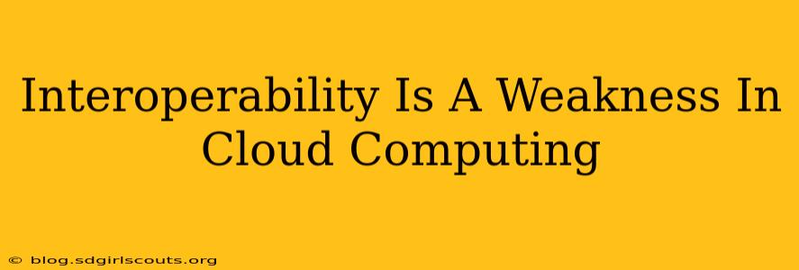 Interoperability Is A Weakness In Cloud Computing