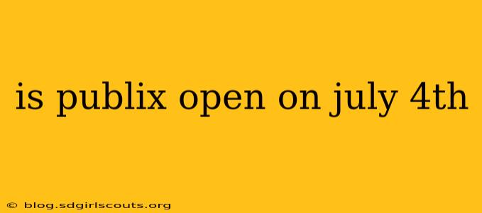 is publix open on july 4th