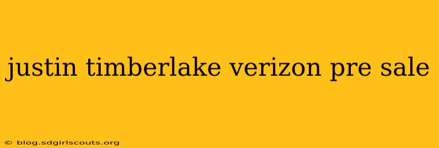 justin timberlake verizon pre sale