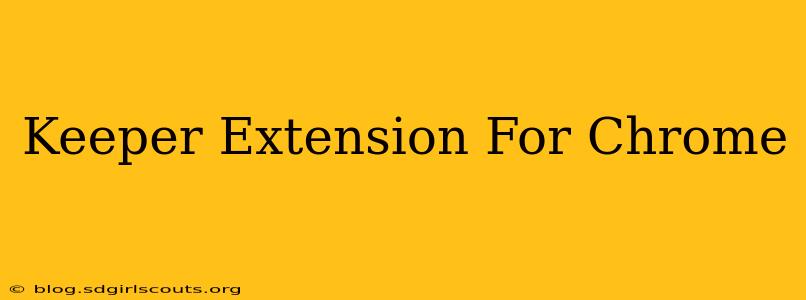 Keeper Extension For Chrome