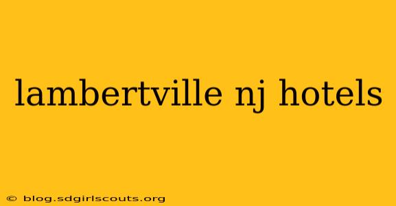 lambertville nj hotels