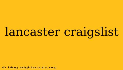 lancaster craigslist