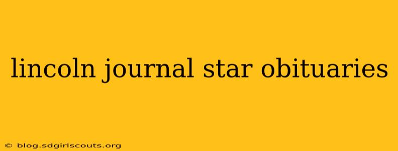 lincoln journal star obituaries