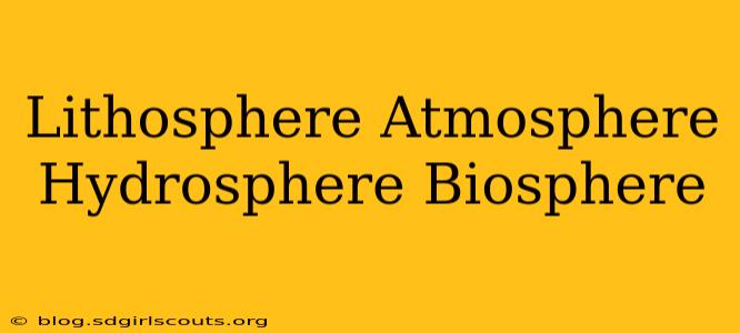 Lithosphere Atmosphere Hydrosphere Biosphere