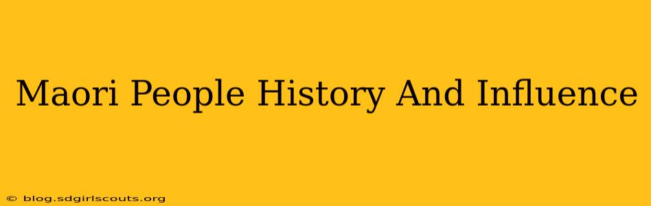 Maori People History And Influence